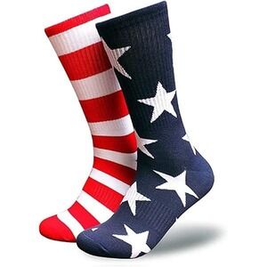 Tactical Pro Supply Womens USA Flag Mismatch Crew Socks One Size NWT w Sticker